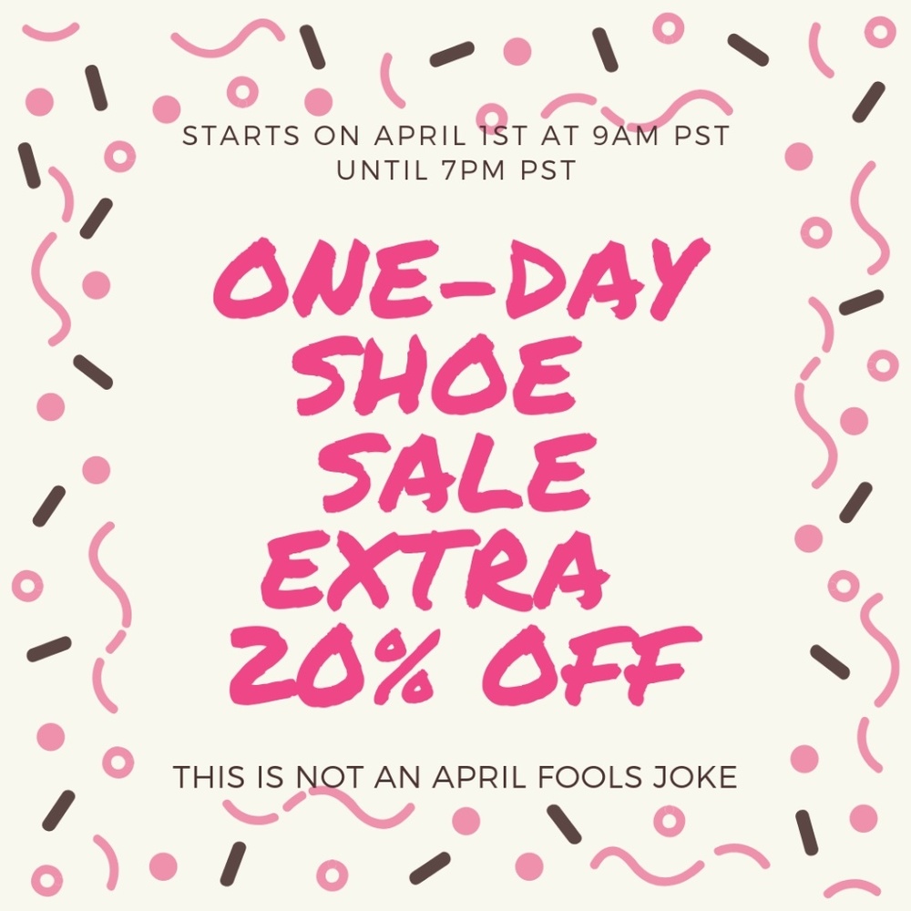 Shoe Sale extra 20% one day only!